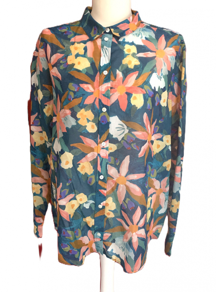 Sézane Chemise 'Pierro', Imprimé Amarilys, mit Seidenanteil *Neu*