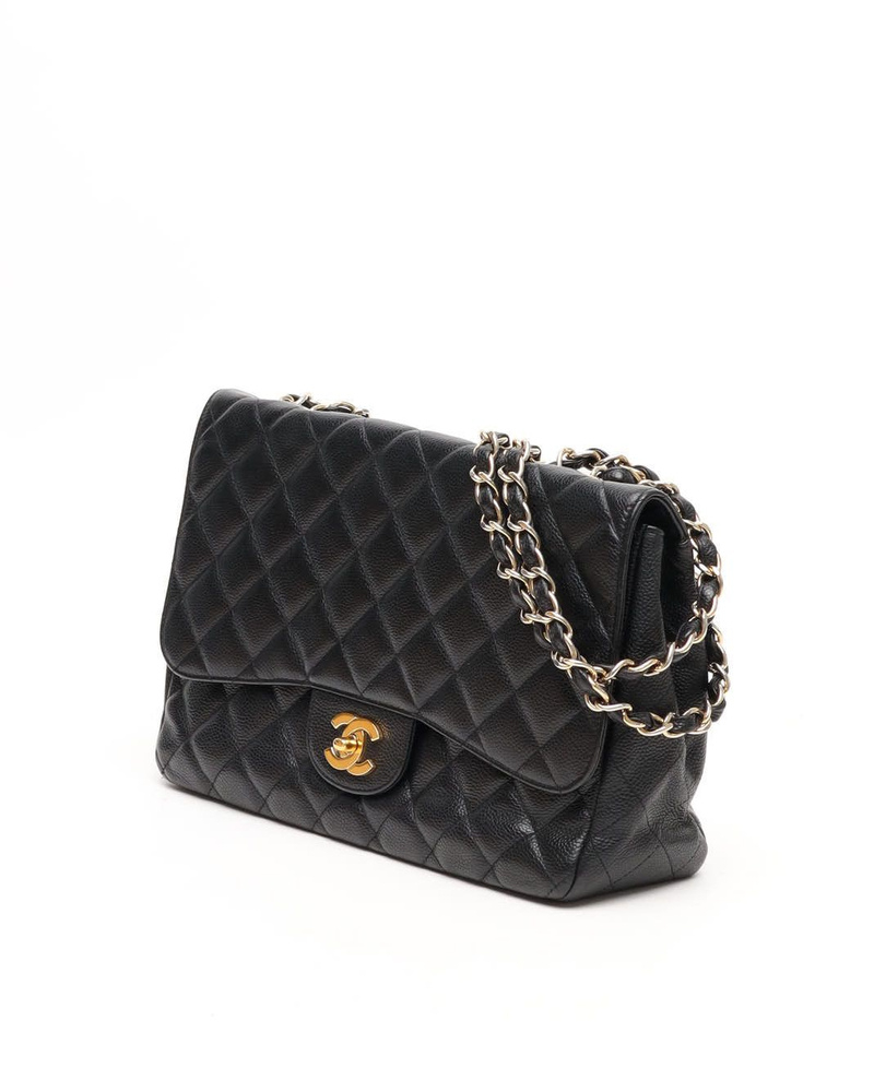 Chanel Classic Jumbo Caviar Single Flap Bag