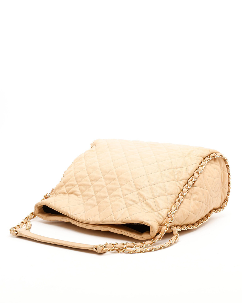 Chanel Quilted Fold Chain Around Hobo Bag