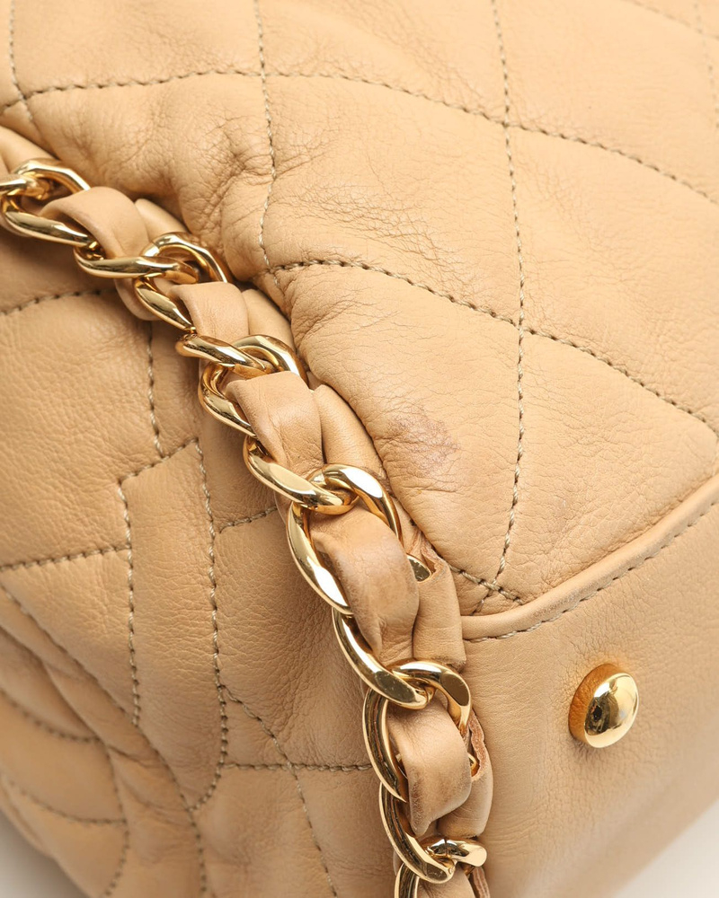 Chanel Quilted Fold Chain Around Hobo Bag