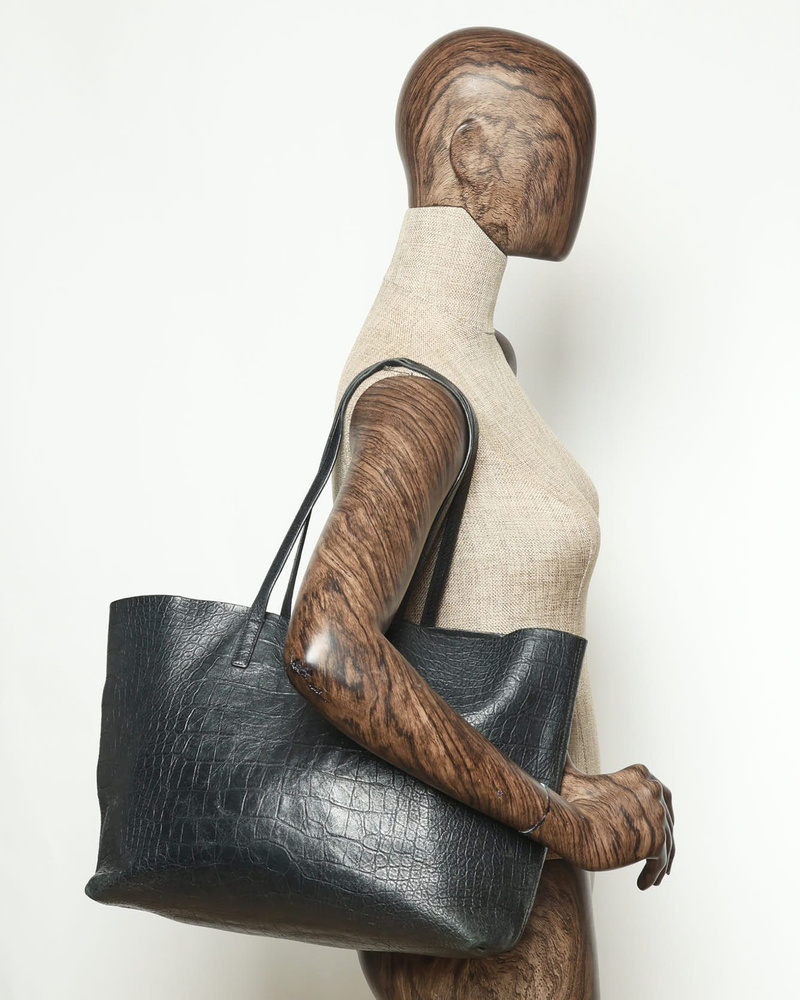 Saint Laurent Shopping Croc Tote Bag