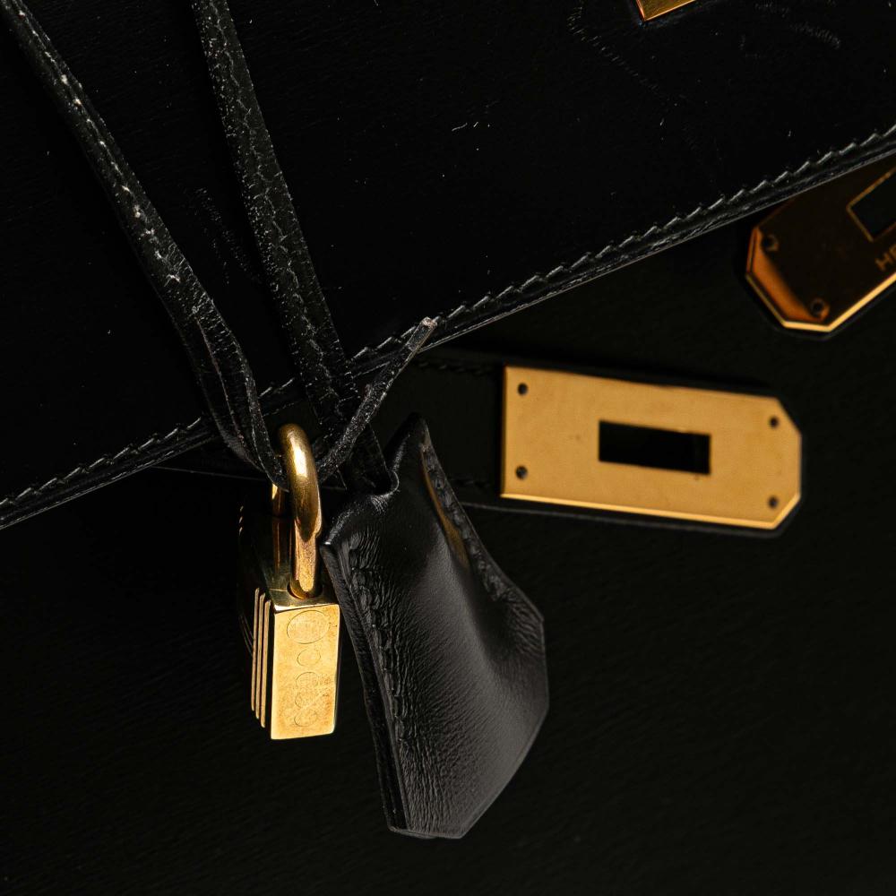 Hermès AB Hermès Black Calf Leather Box Kelly Sellier 32 France