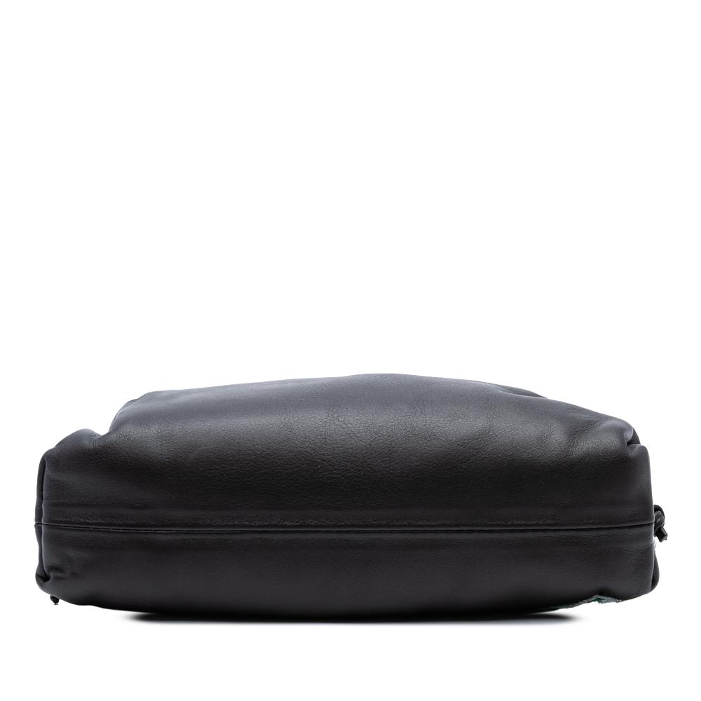 Bottega Veneta AB Bottega Veneta Black Lambskin Leather Leather Lambskin The Mini Pouch Crossbody Italy