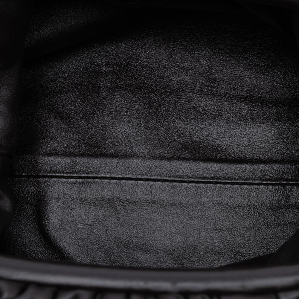 Bottega Veneta AB Bottega Veneta Black Lambskin Leather Leather Lambskin The Mini Pouch Crossbody Italy