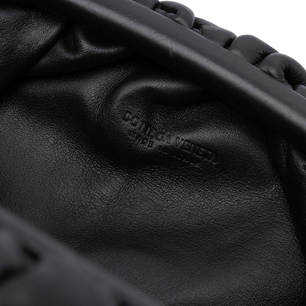 Bottega Veneta AB Bottega Veneta Black Lambskin Leather Leather Lambskin The Mini Pouch Crossbody Italy