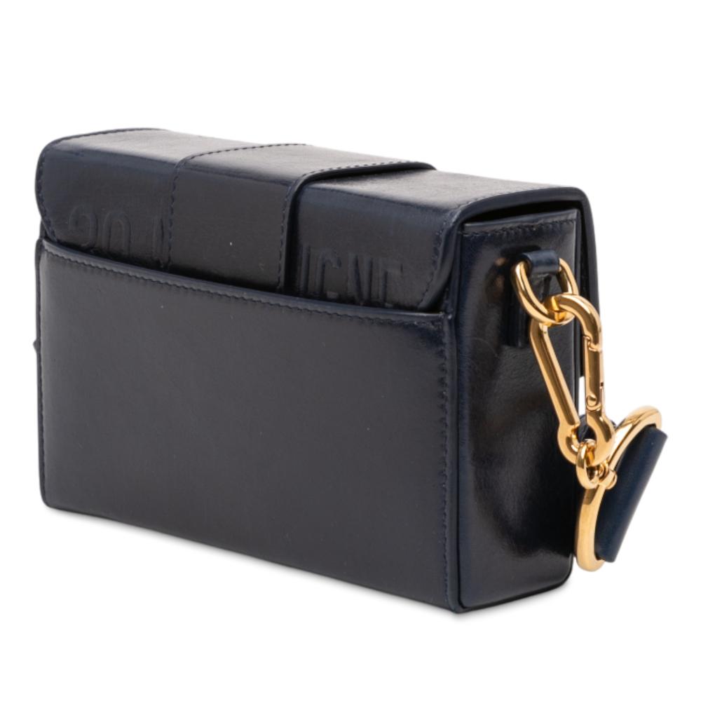 Christian Dior B Dior Blue Navy Calf Leather 30 Montaigne Box Bag Italy