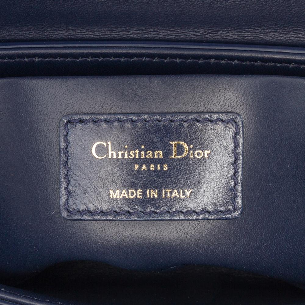 Christian Dior B Dior Blue Navy Calf Leather 30 Montaigne Box Bag Italy