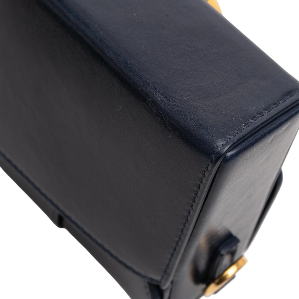 Christian Dior B Dior Blue Navy Calf Leather 30 Montaigne Box Bag Italy