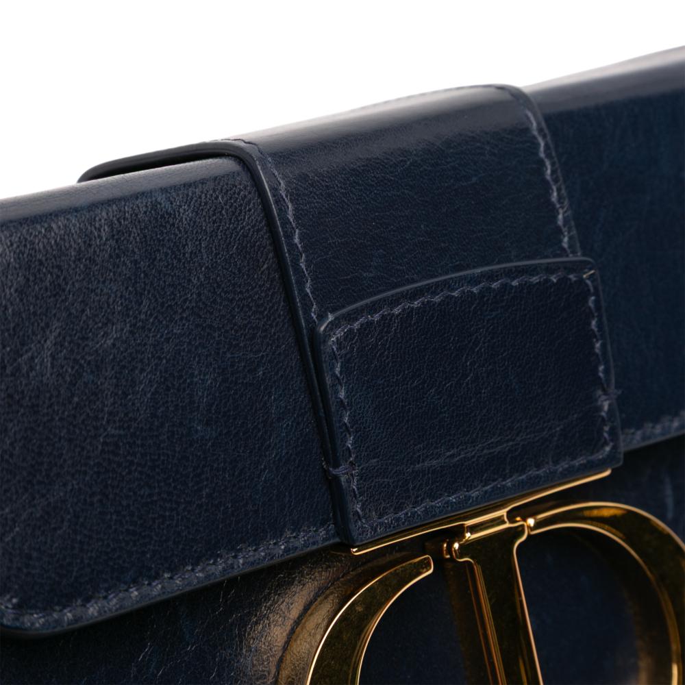 Christian Dior B Dior Blue Navy Calf Leather 30 Montaigne Box Bag Italy