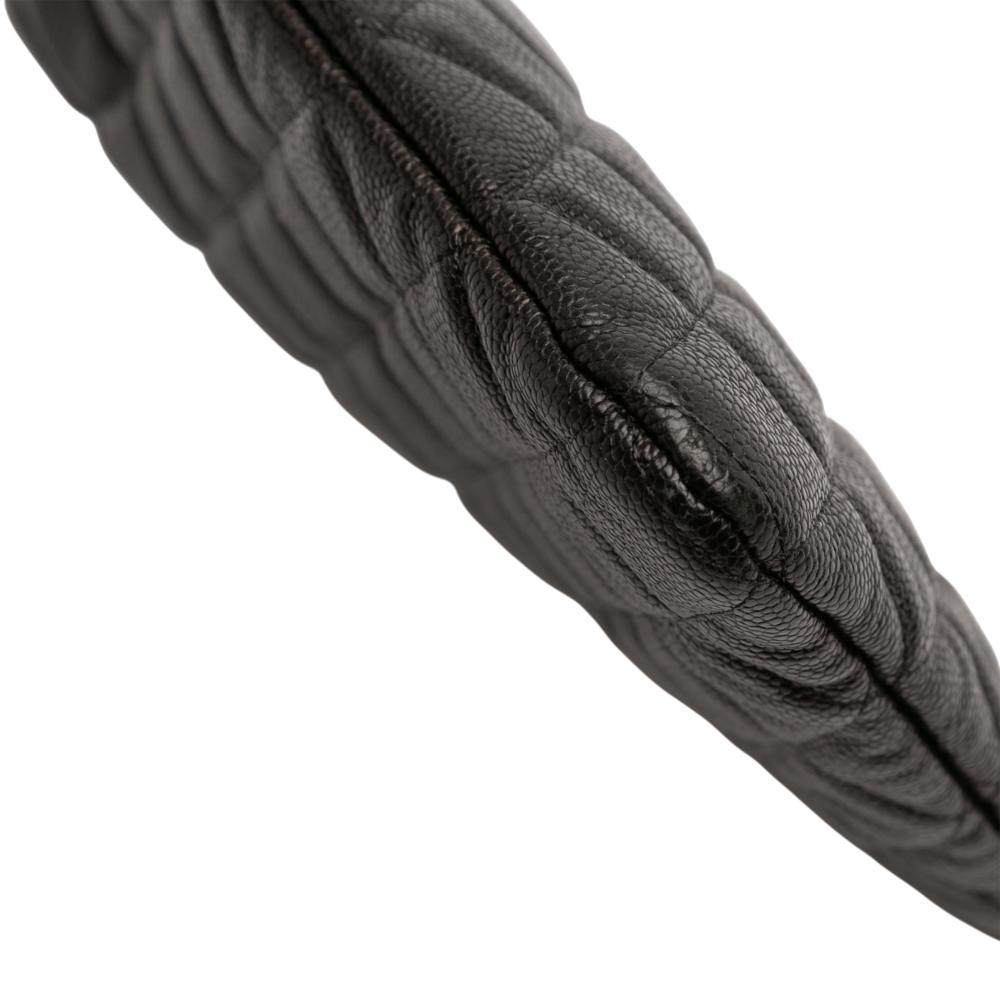 Chanel B Chanel Black Caviar Leather Leather Medium Quilted Caviar Boy O Case Clutch Italy