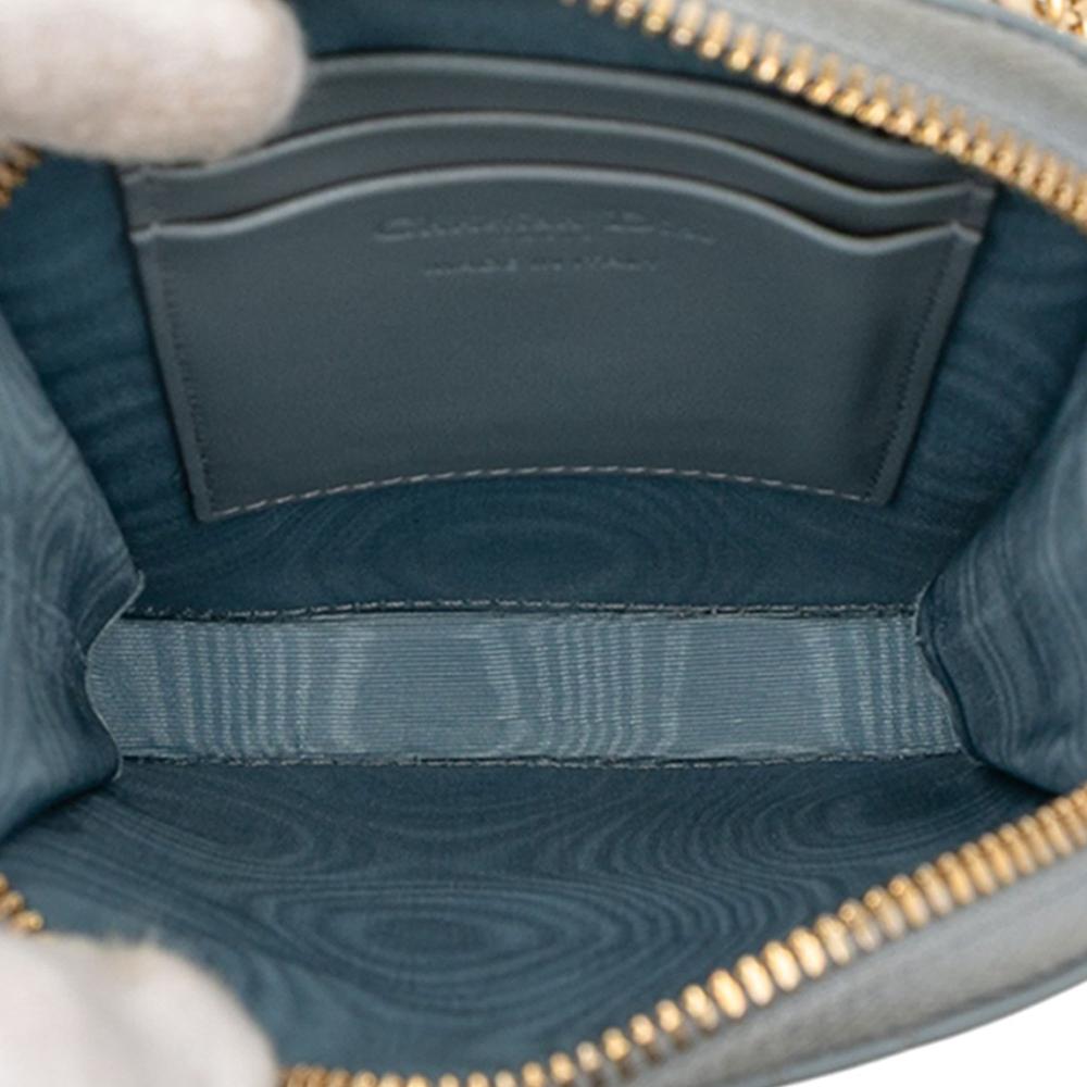 Christian Dior Dior Blue Light Blue Lambskin Leather Leather Lambskin Cannage Lady Dior Call in Phone Holder Italy