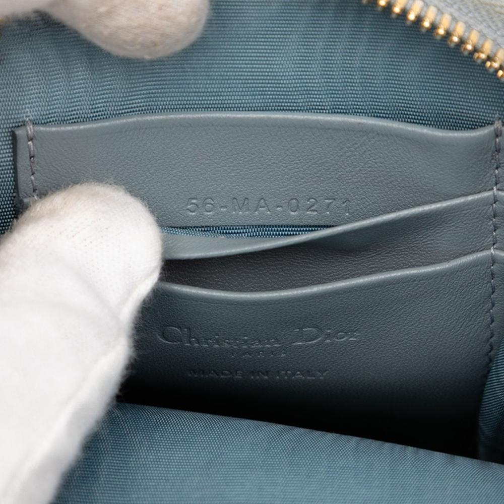 Christian Dior Dior Blue Light Blue Lambskin Leather Leather Lambskin Cannage Lady Dior Call in Phone Holder Italy