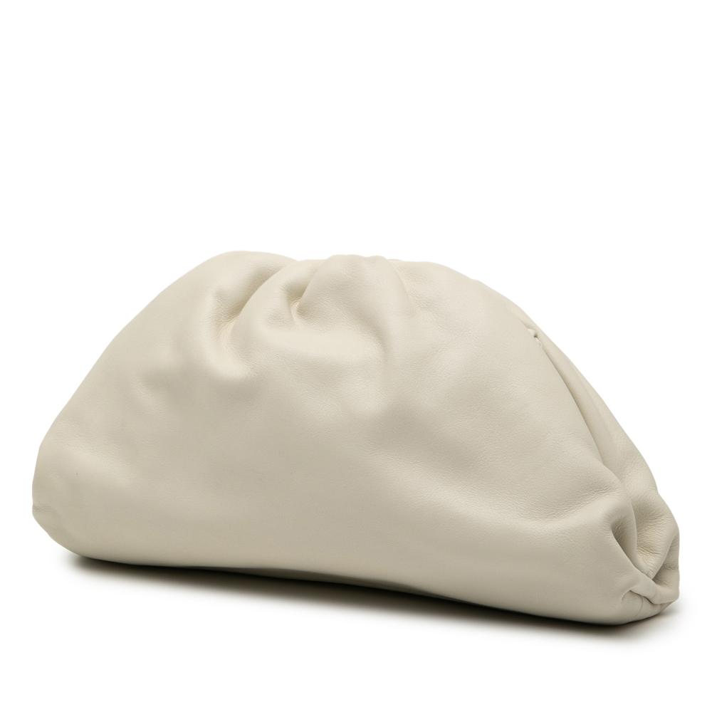 Bottega Veneta AB Bottega Veneta White Off White Lambskin Leather Leather Lambskin The Mini Pouch Crossbody Italy