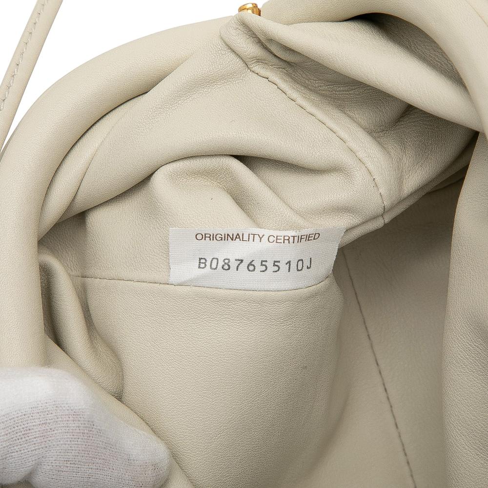 Bottega Veneta AB Bottega Veneta White Off White Lambskin Leather Leather Lambskin The Mini Pouch Crossbody Italy