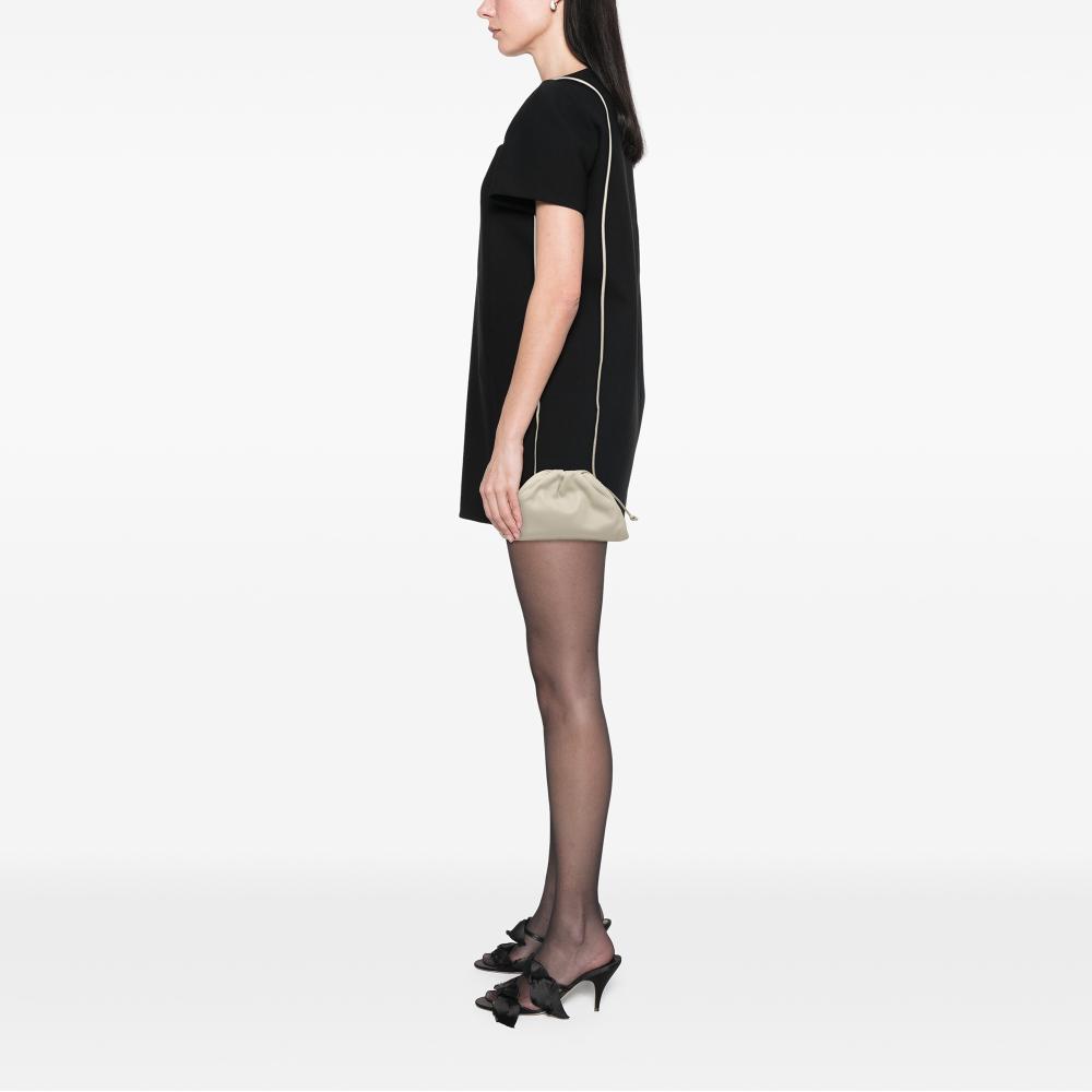 Bottega Veneta AB Bottega Veneta White Off White Lambskin Leather Leather Lambskin The Mini Pouch Crossbody Italy