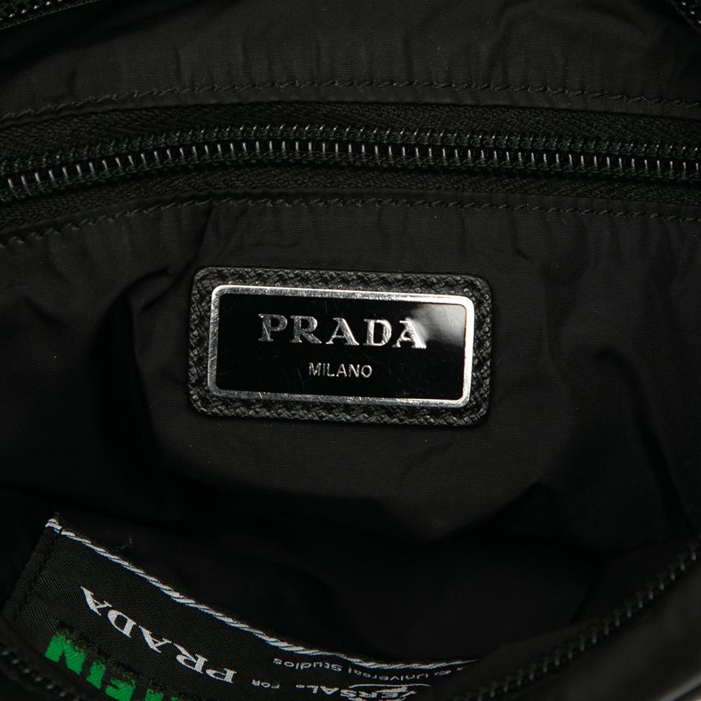 Prada AB Prada Black Nylon Fabric Universal Studios Tessuto Montagna Frankenstein Print Crossbody Italy