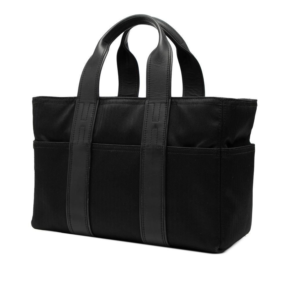 Hermès B Hermès Black Canvas Fabric Toile Acapulco PM France