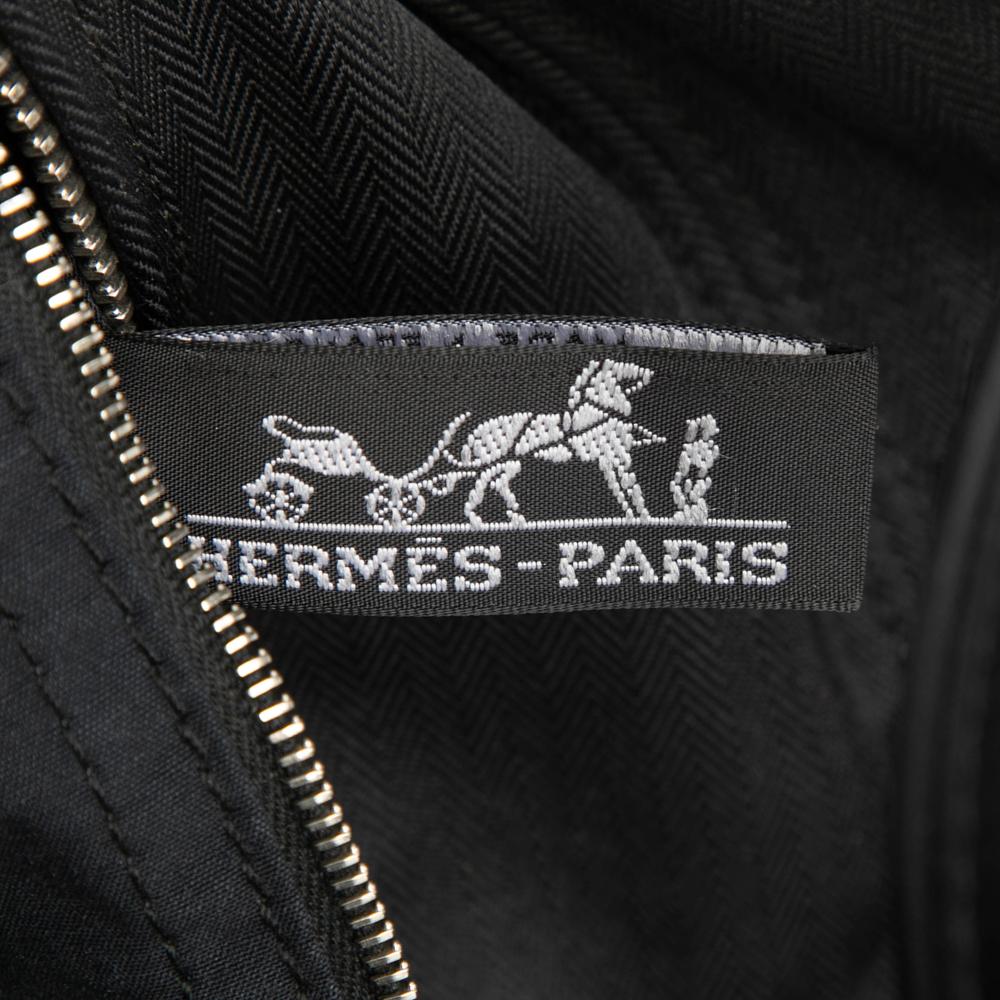 Hermès B Hermès Black Canvas Fabric Toile Acapulco PM France