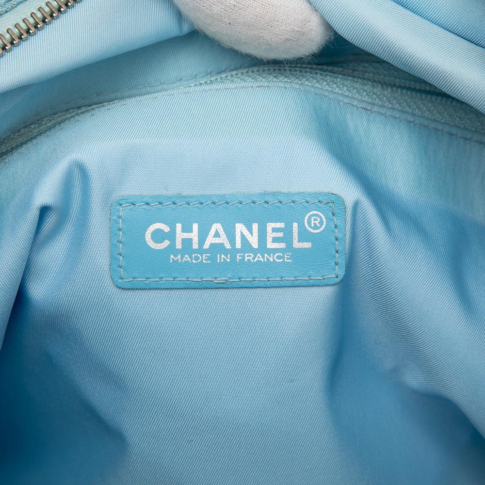 Chanel B Chanel Blue Light Blue Nylon Fabric New Travel Line Tote France
