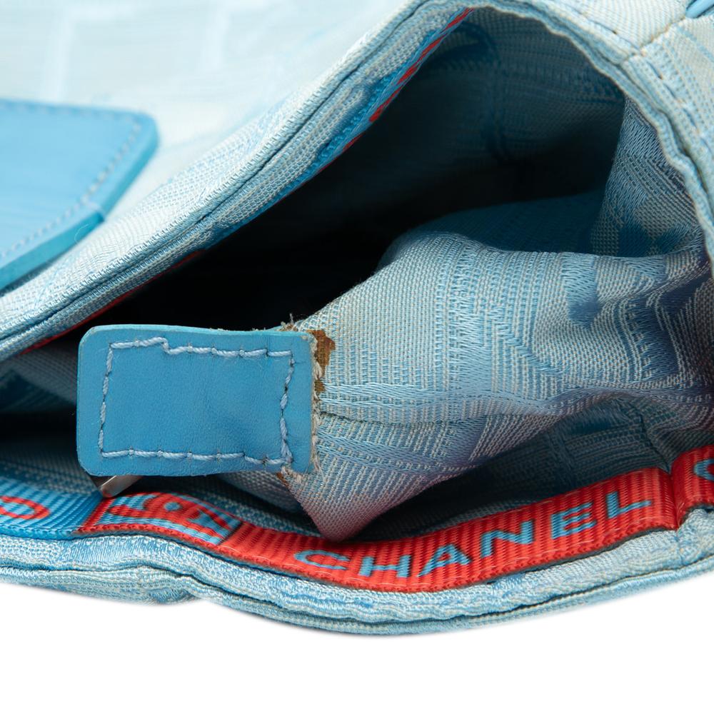 Chanel B Chanel Blue Light Blue Nylon Fabric New Travel Line Tote France