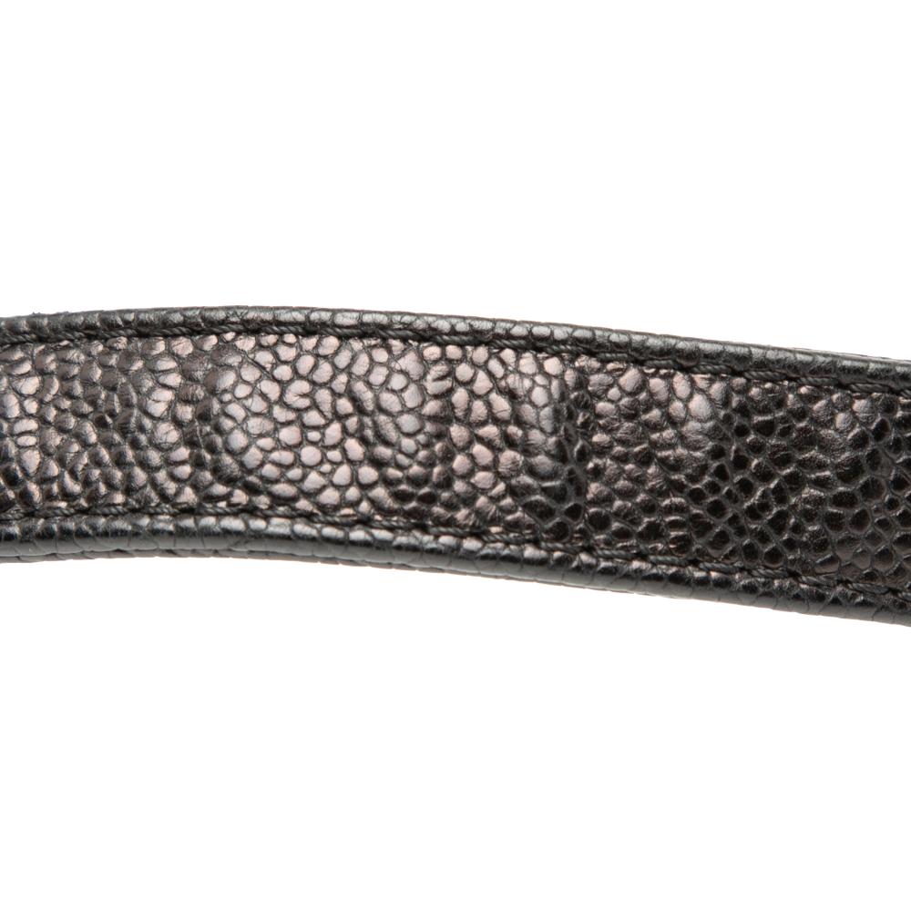 Chanel B Chanel Black Caviar Leather Leather Old Medium Quilted Caviar Boy Flap Italy