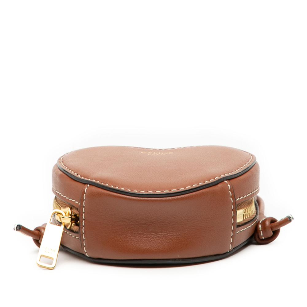 Celine AB Celine Brown Calf Leather Micro Heart Crossbody Italy