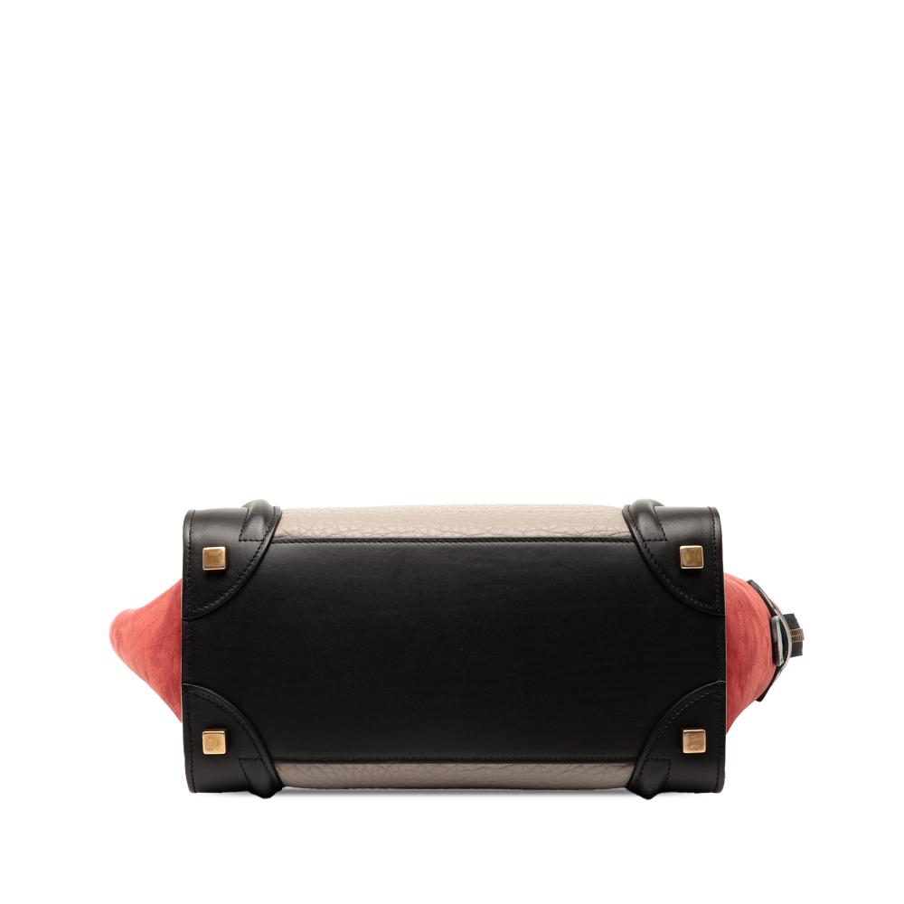 Celine B Celine Brown with Multi Calf Leather Micro Tricolor Luggage Tote Italy