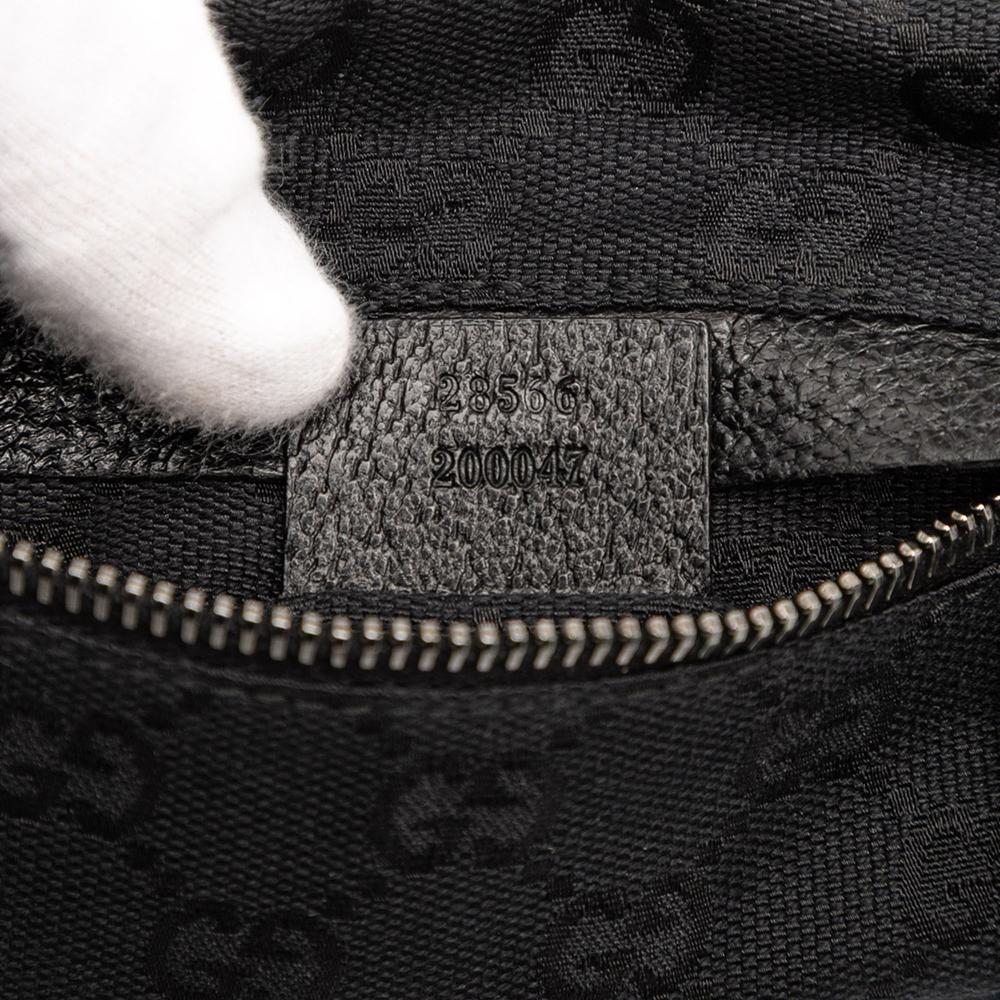 Gucci B Gucci Black Canvas Fabric GG Double Pocket Belt Bag Italy