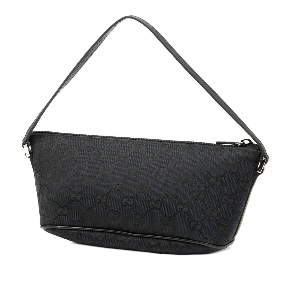 Gucci AB Gucci Black Canvas Fabric GG Boat Italy
