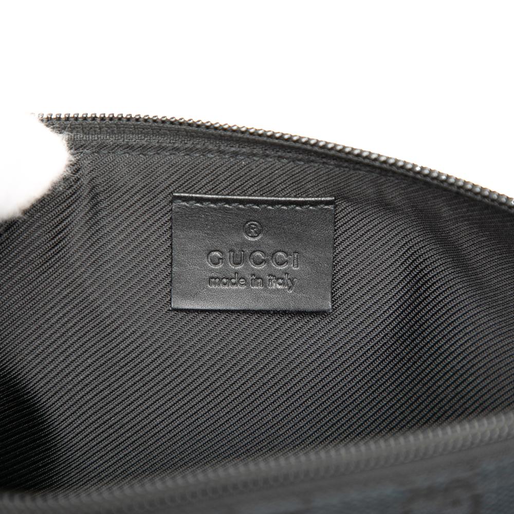 Gucci AB Gucci Black Canvas Fabric GG Boat Italy