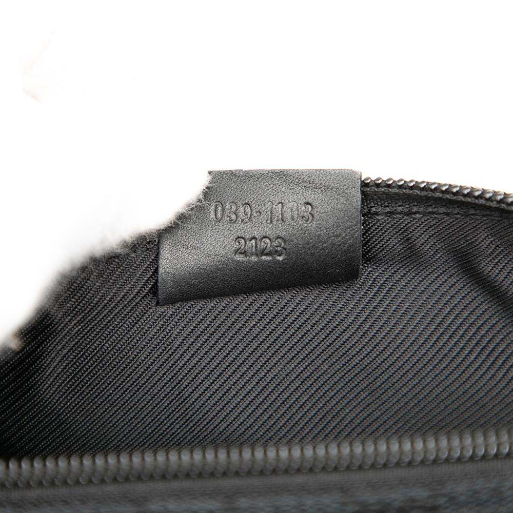 Gucci AB Gucci Black Canvas Fabric GG Boat Italy