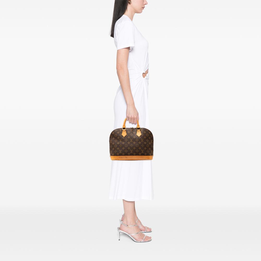 Louis Vuitton B Louis Vuitton Brown Monogram Canvas Fabric Monogram Alma PM France