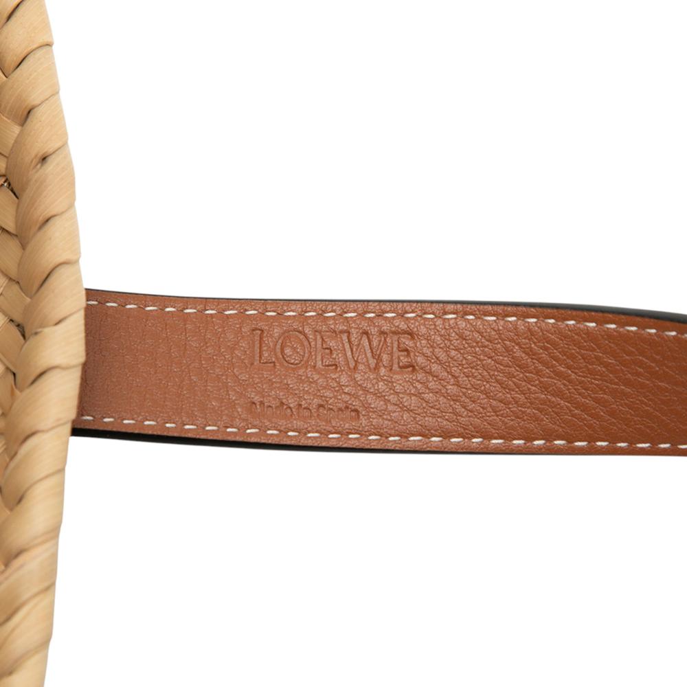 Loewe AB LOEWE Brown Beige Raffia Natural Material Small Basket Tote Spain