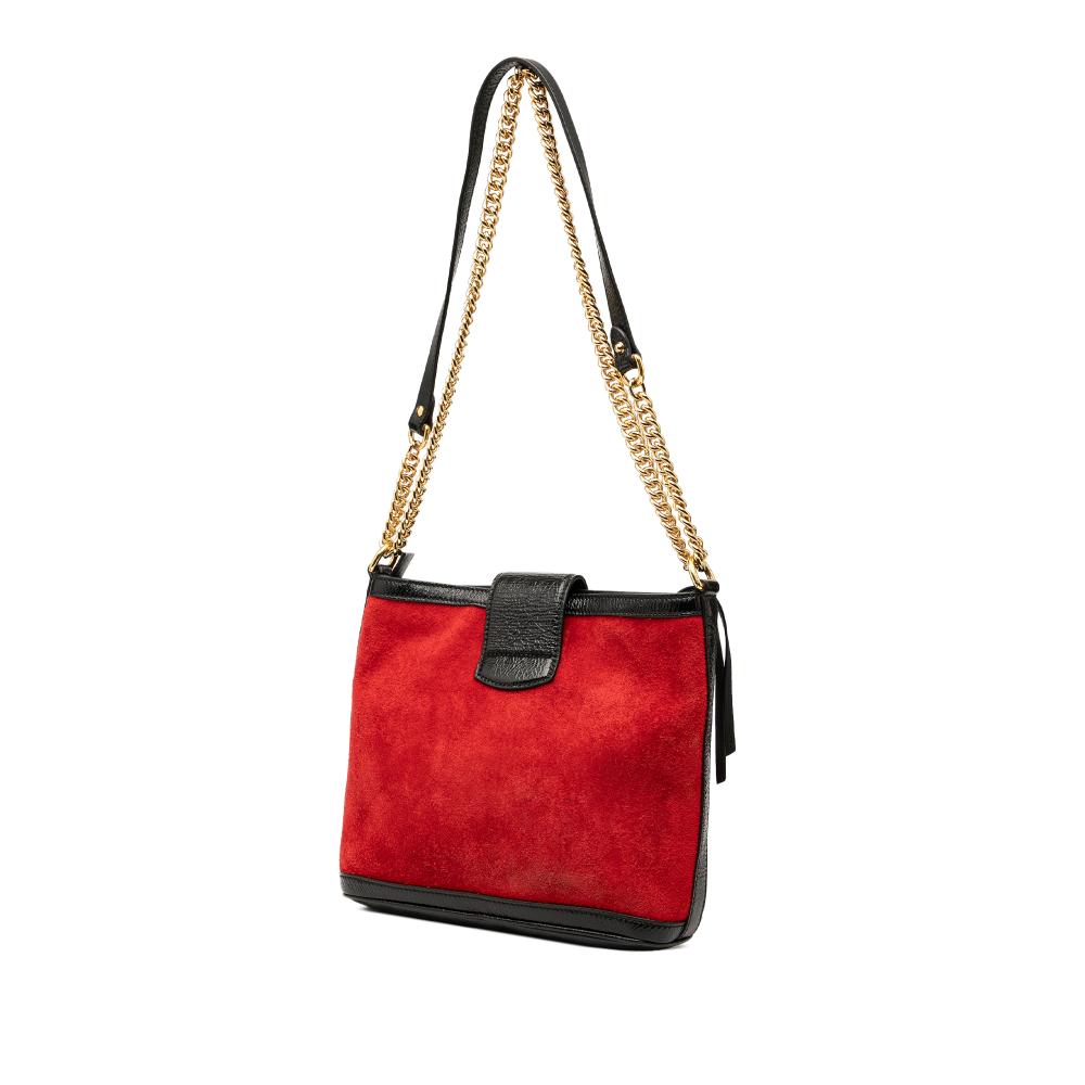 Gucci B Gucci Red with Black Suede Leather Dionysus Bucket Bag Italy