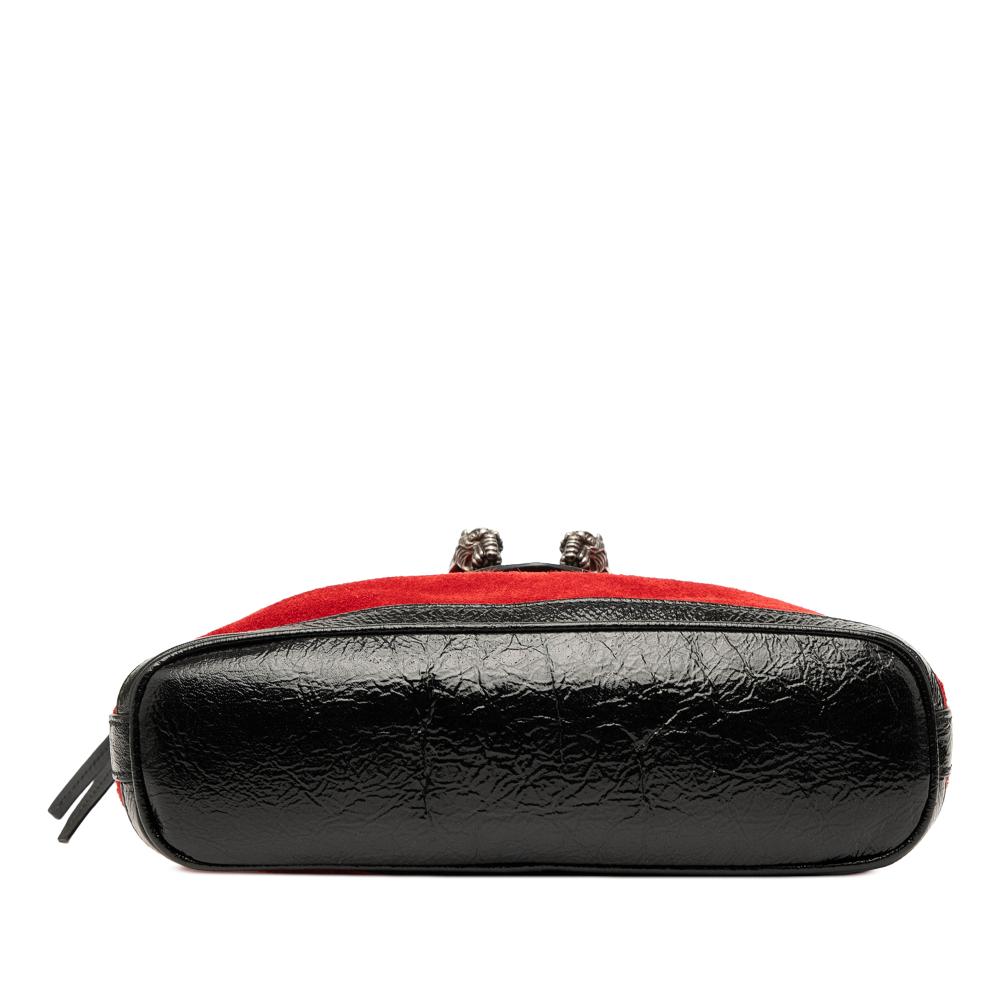 Gucci B Gucci Red with Black Suede Leather Dionysus Bucket Bag Italy