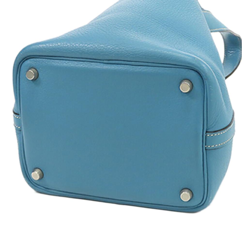 Hermès B Hermès Blue Calf Leather Clemence Picotin 18 France