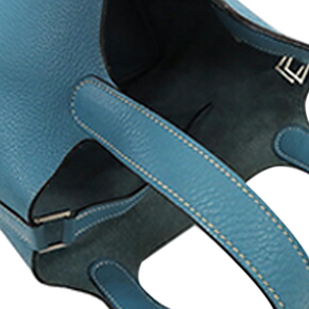 Hermès B Hermès Blue Calf Leather Clemence Picotin 18 France