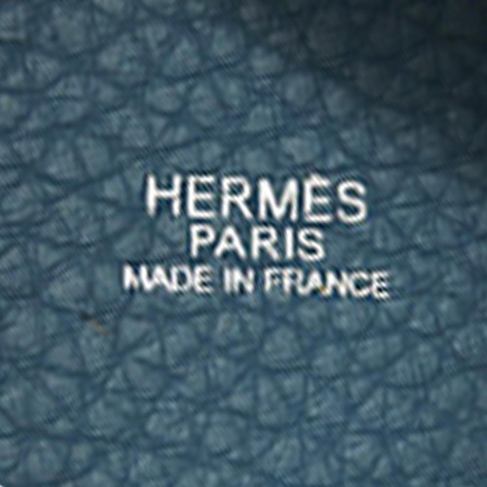 Hermès B Hermès Blue Calf Leather Clemence Picotin 18 France