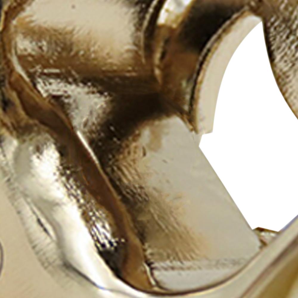 Chanel B Chanel Gold Gold Plated Metal CC Faux Pearl Clover Cuff Bracelet Italy