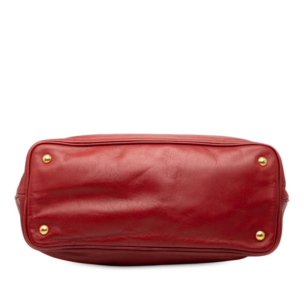 Prada B Prada Red Calf Leather Soft skin Open Convertible Shopping Tote China