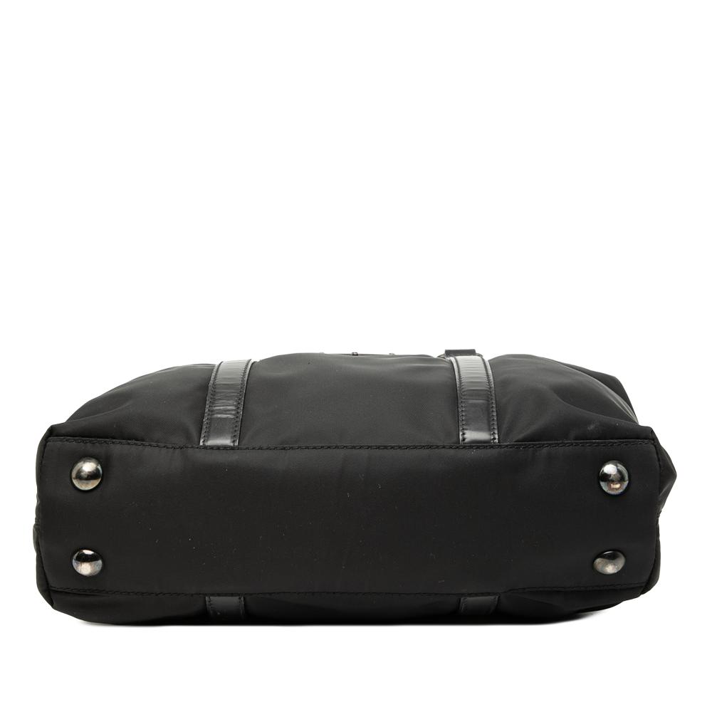 Prada B Prada Black Nylon Fabric Tessuto Satchel Italy