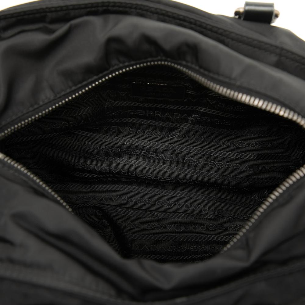 Prada B Prada Black Nylon Fabric Tessuto Satchel Italy