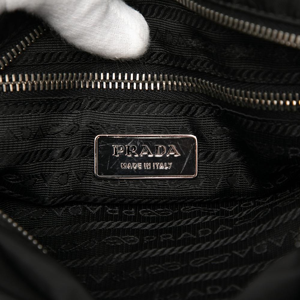 Prada B Prada Black Nylon Fabric Tessuto Satchel Italy