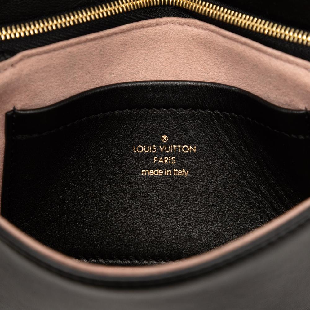 Louis Vuitton AB Louis Vuitton Black Lambskin Leather Leather Monogram Embossed Pochette Coussin Italy