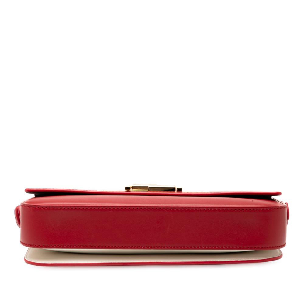 Fendi B Fendi Red Calf Leather 3Baguette Shoulder Bag Italy