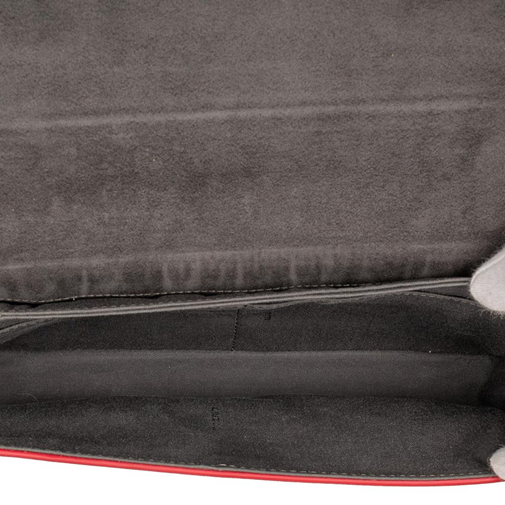 Fendi B Fendi Red Calf Leather 3Baguette Shoulder Bag Italy