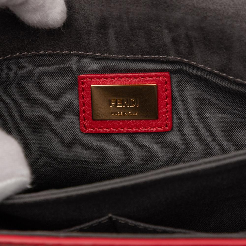 Fendi B Fendi Red Calf Leather 3Baguette Shoulder Bag Italy
