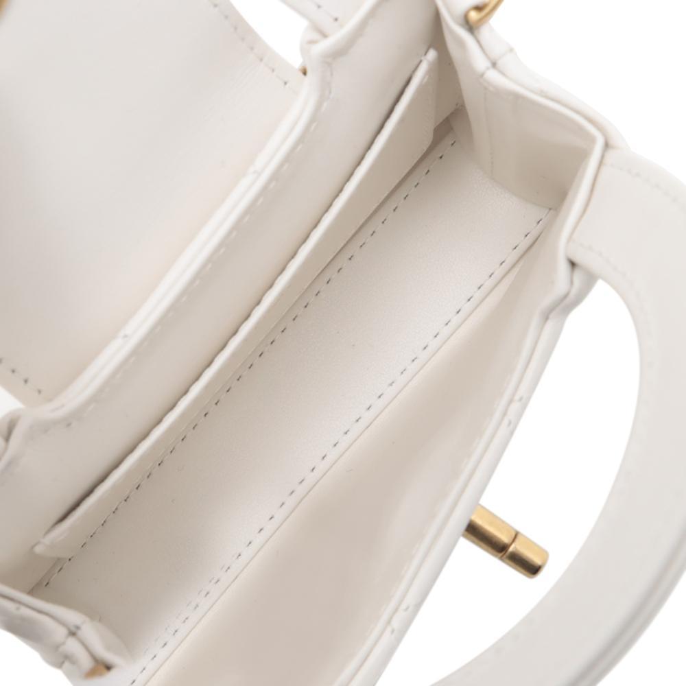 Chanel AB Chanel White Calf Leather Nano Aged skin Kelly Shopper Bag France