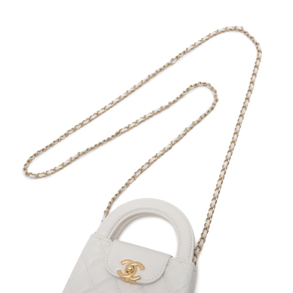 Chanel AB Chanel White Calf Leather Nano Aged skin Kelly Shopper Bag France