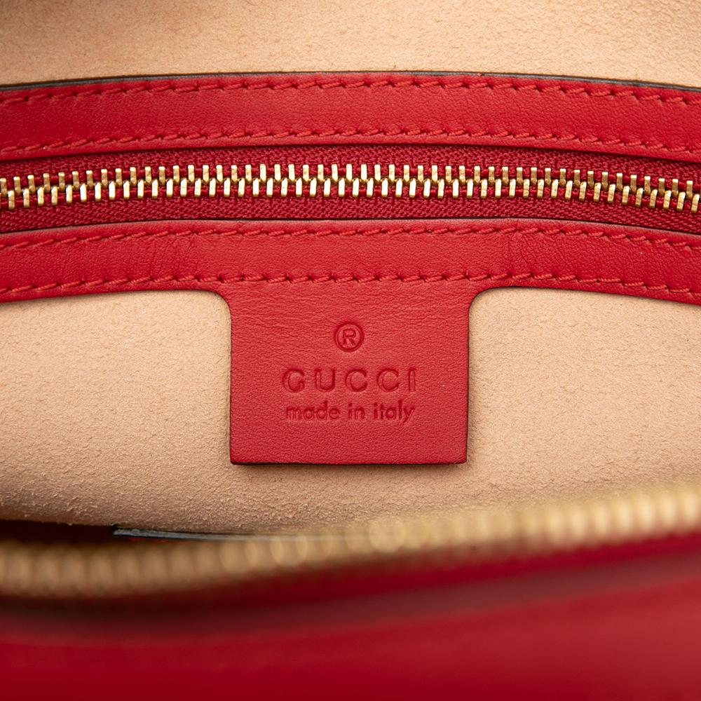 Gucci B Gucci Brown Beige Coated Canvas Fabric Medium GG Supreme Embroidered Satchel Italy